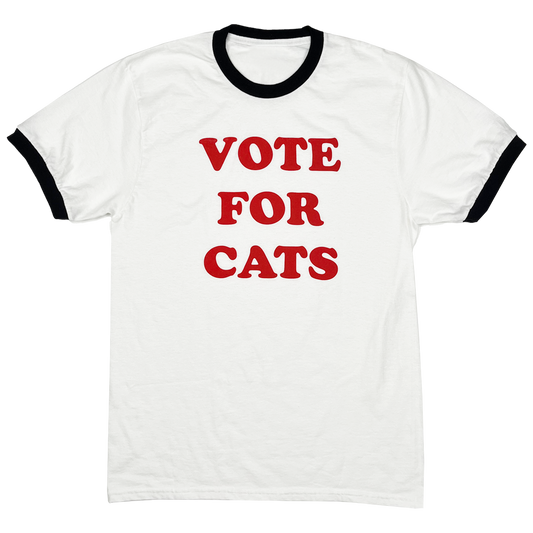 Vote For Cats Unisex Ringer Tee